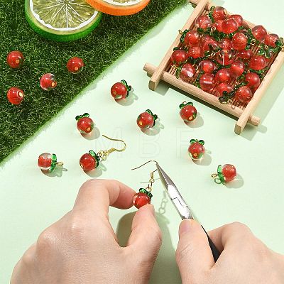 40Pcs Transparent Resin with Transparent Glass Pendants PALLOY-CJ00193-1