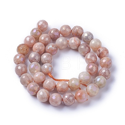 Electroplate Natural Sunstone Beads Strands G-F627-03-D01-1