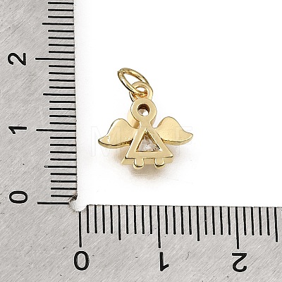 Brass Micro Pave Clear Cubic Zirconia Charms CU-L001-14G-07-1