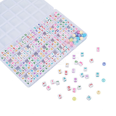 264Pcs 28 Styles Opaque & Transparent Acrylic Beads OACR-TA0004-78-1