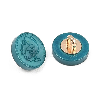 1-Hole Resin Alloy Shank Buttons FIND-B065-03G-06-1
