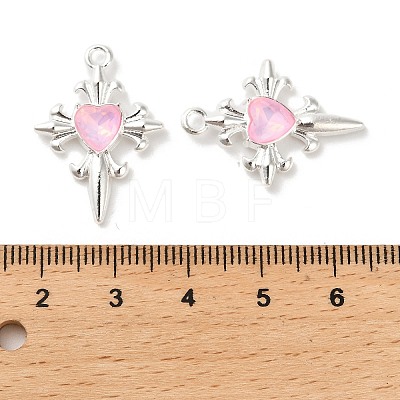 Rack Plating Alloy Rhinestones Pendants PALLOY-D028-06A-S-RS-1