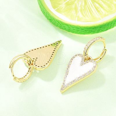 Valentine's Day Heart Brass Micro Pave Clear Cubic Zirconia Hoop Earrings EJEW-Z164-10G-03-1