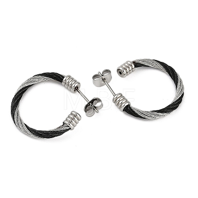 304 Stainless Steel Twist Stud Earrings for Women EJEW-M023-07C-1