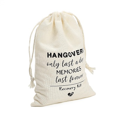 Cloth Hangover Kit Party Favor Drawstring Bags ABAG-A012-05A-03-1