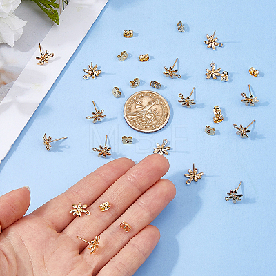 16Pcs Brass Stud Earrings Findings KK-DC0005-20-1