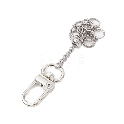 Ring 304 Stainless Steel Macrame Chain Pouch Empty Stone Holder Pendant Decoration HJEW-JM02089-1