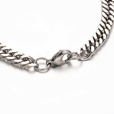 304 Stainless Steel Curb Chain  Bracelets BJEW-M167-10P-1