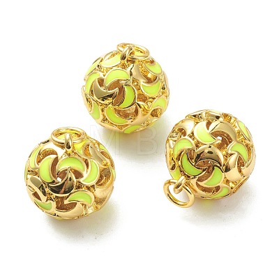 Brass Enamel Charms KK-A153-01G-B-1