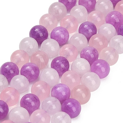Natural White Jade & Madagascar Rose Quartz & Dyed White Jade Beads Strands GG-CBA1A62-A01-01-1