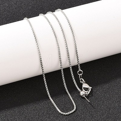 1MM Brass Box Chain Adjustable Slider Necklaces KK-H533-10B-P-1