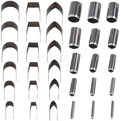 18Pcs Stainless Steel Leather Belt End Punch Cutter TOOL-CL0001-05-1
