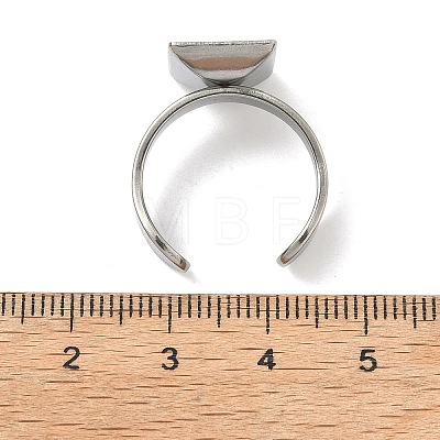 304 Stainless Steel Cuff Ring Findings STAS-B126-08P-1