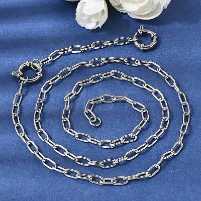 4MM 201 Stainless Steel Paperclip Chain Necklaces for Unisex NJEW-K302-24P-1