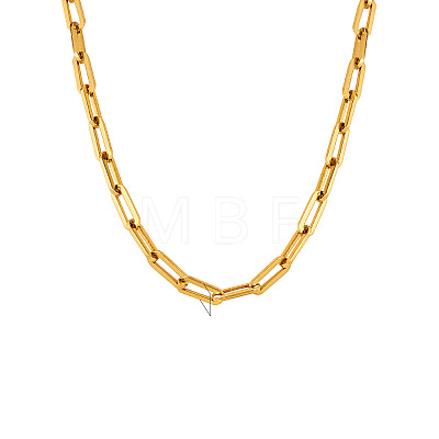 Stainless Steel Paperclip Chain Necklaces for Women PW-WG12199-02-1