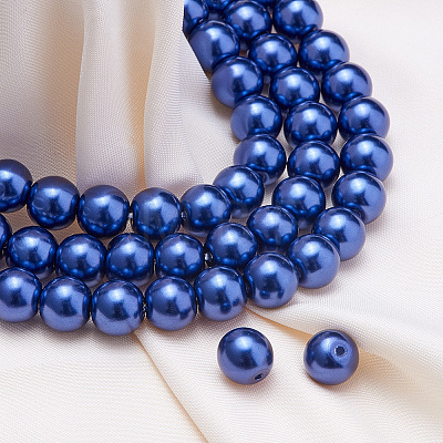 Eco-Friendly Dyed Glass Pearl Round Beads HY-BC0001-8mm-RB069-1
