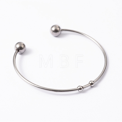Fashion 304 Stainless Steel Cuff Bangles Torque Bangles BJEW-H473-01M-1