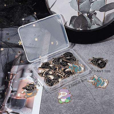 24Pcs 6 Style Alloy Enamel Pendants ENAM-SC0004-10-1