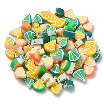 100Pcs 4 Colors Orange Shape Handmade Polymer Clay Beads CLAY-CJ0001-63-1