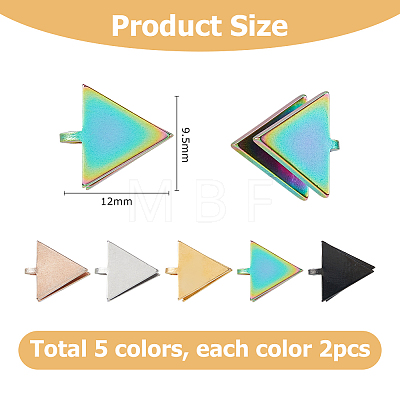 10Pcs 5 Colors 304 Stainless Steel Cuff Earrings EJEW-HS0001-43B-1