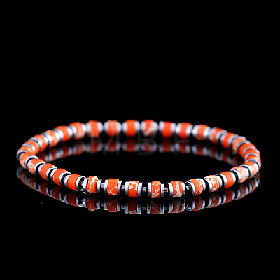 Natural & Dyed Imperial Jasper Beaded Stretch Bracelets for Men GC1206-2-1