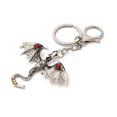 Dragon Alloy Rhinestone Pendant Keychains LS-KEYC-G065-01D-1