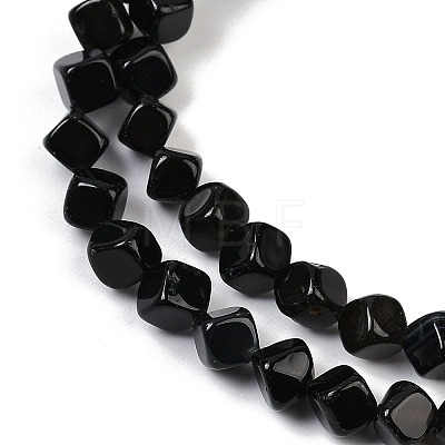 Natural Black Onyx(Dyed & Heated) Beads Strands G-A257-A01-01-1