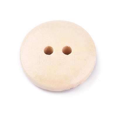 2-Hole Printed Wooden Buttons X-WOOD-E011-01-1