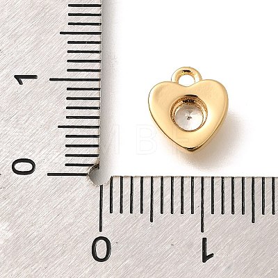 Brass Micro Pave Cubic Zirconia Charms KK-C085-20G-1