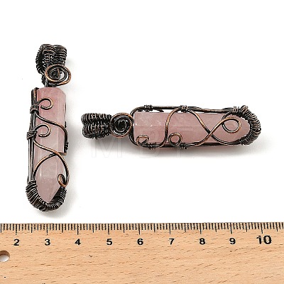 Natural Rose Quartz Pendants G-K338-28R-01-1