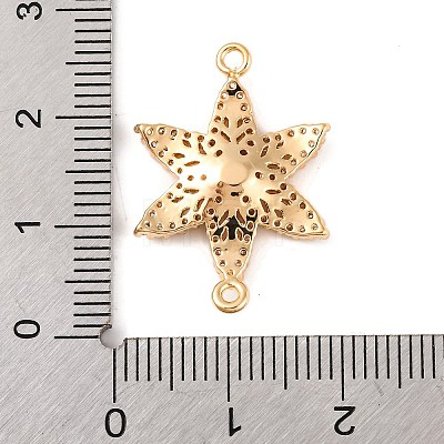 Brass Pave Clear Cubic Zirconia Connector Charms KK-S389-35G-1