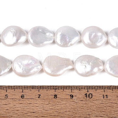 Natural Baroque Keshi Pearl Coin Beads Strands PEAR-S018-03J-1