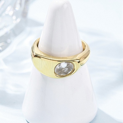 304 Stainless Steel Glass Cuff Open Rings RJEW-P177-02B-G-1