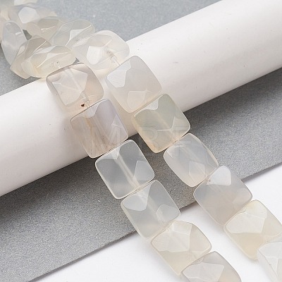 Natural White Agate Beads Strands G-K359-B02-01-1