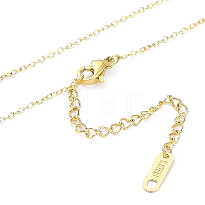 Ion Plating(IP) 304 Stainless Steel Cable Chain Religion Cross Pendant Necklaces for Women NJEW-K276-05A-G-1