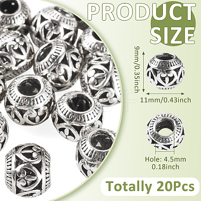 20Pcs Tibetan Style European Beads MPDL-TADJ0001-01-1