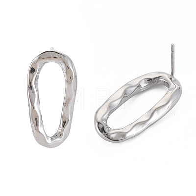 304 Stainless Steel Twist Oval Stud Earrings for Women EJEW-N016-020P-1