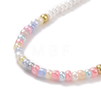 Glass Seed Beaded Elastic Waist Bead Chains NJEW-C00021-01-1
