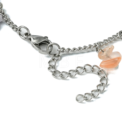 Chakra Theme Natural & Synthetic Mixed Gemstone Nugget Charm Bracelets BJEW-TA00401-1