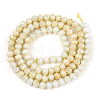 Anti-Tarnish Electroplate Rondelle Glass Beads Strands LS-EGLA-T021-4mm-17-04-1