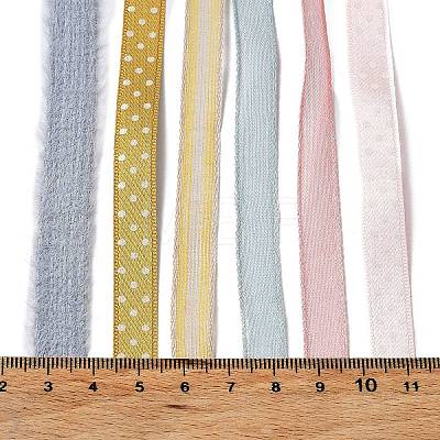 18 Yards 6 Colors Polyester Ribbon SRIB-C001-B01-1