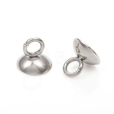 201 Stainless Steel Bead Cap Pendant Bails STAS-G224-24P-02-1