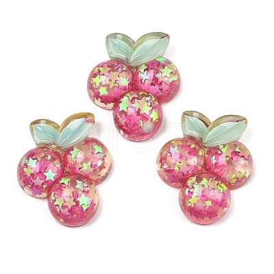 Fruit Theme Transparent Epoxy Resin Cabochons RESI-XCP0002-64B-1