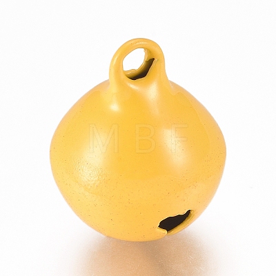 Baking Painted Iron Bell Pendants IFIN-WH0052-03H-1