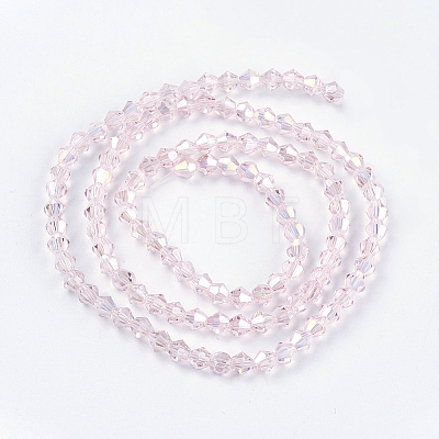 Transparent Electroplate Glass Beads Strands EGLA-S056-4mm-17-1