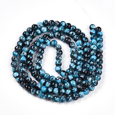 Baking Paint Glass Beads Strands LS-DGLA-N003-6mm-A08-1