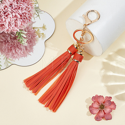 1Pc PU Leather Tassel Keychains KEYC-CL0001-50A-1