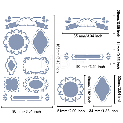 Retro Stainless Steel Metal Cutting Dies Stencils DIY-WH0242-283-1