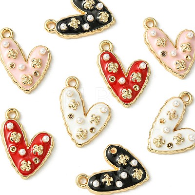 8Pcs 4 Colors Alloy Enamel Pendants ENAM-FS0001-63-1