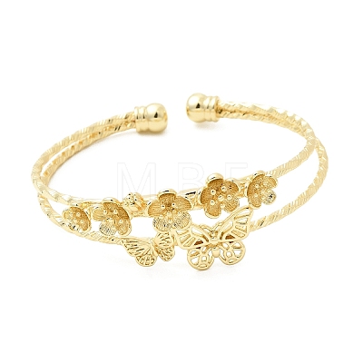 Brass Cuff Bangles BJEW-F526-03G-1